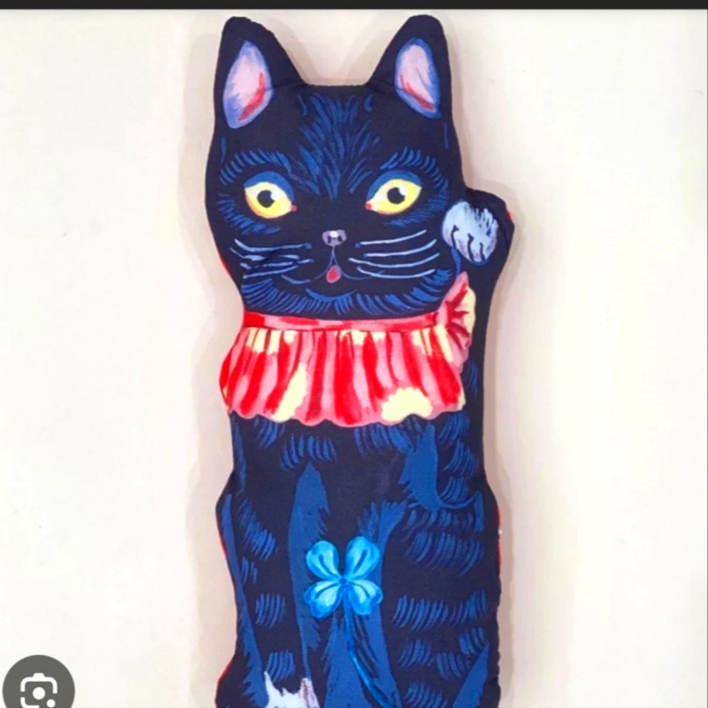Nathalie Lete Lucky Cat Plush Doll Black